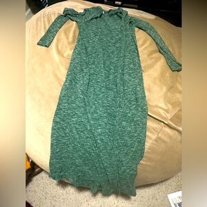 Ankle Length Green Cardigan